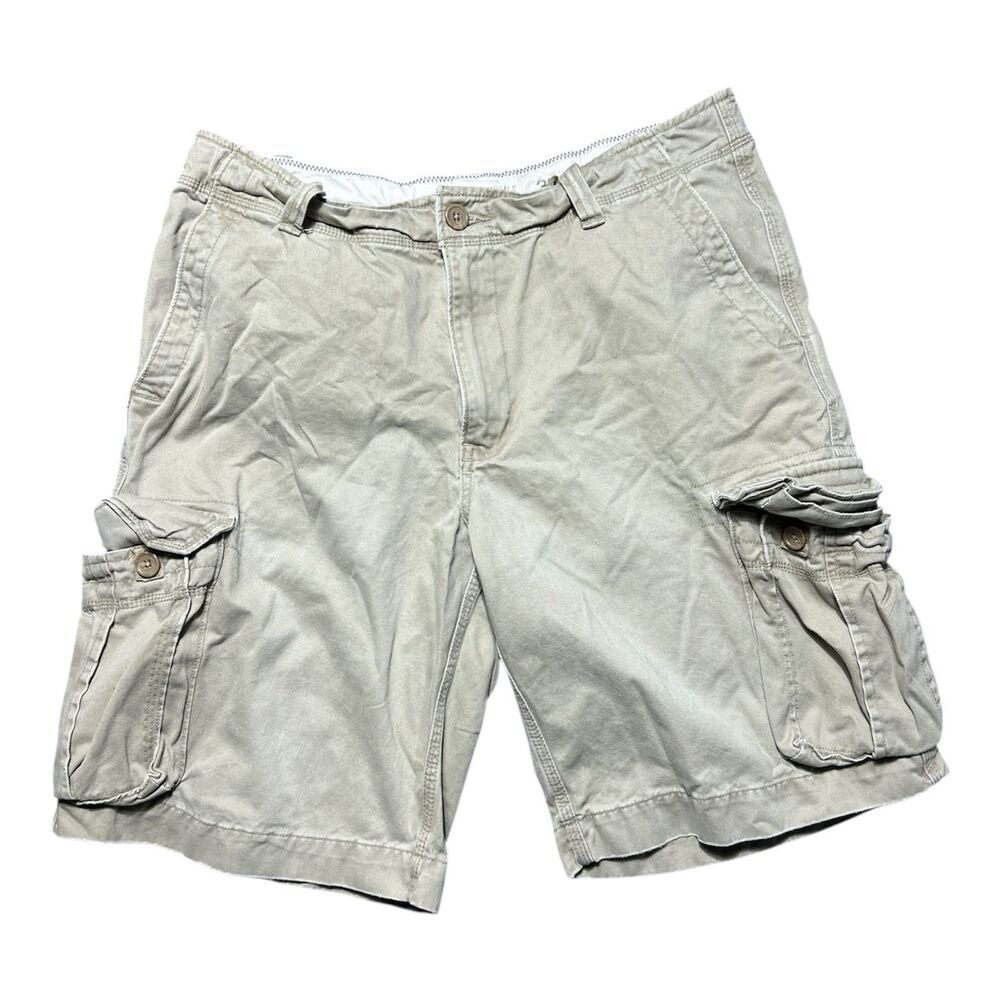 VTG Y2K Cargo Military Shorts Aeropostale Utility Tan Draw String